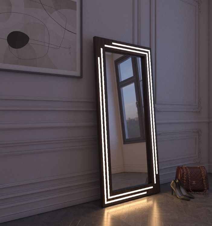 صورة فاليا مرآة حائط مع إضاءة قوية 