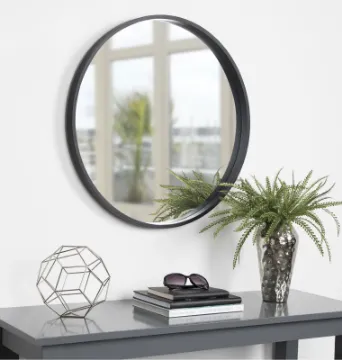 Show details for Round Wall Mirror in black Picture of Round Wall Mirror in black