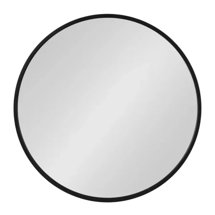 صورة مرآة حائط سوداء دائرية 