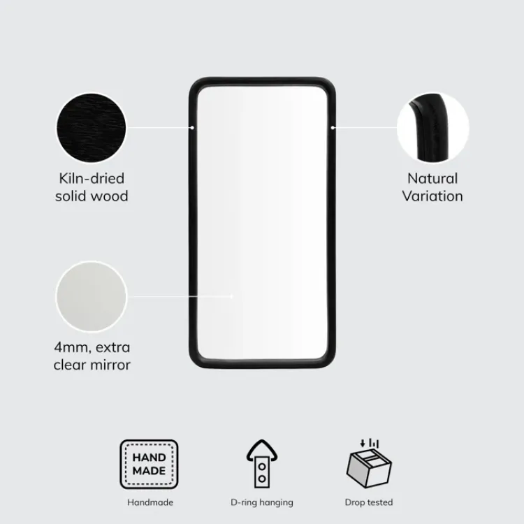 Aisja Rectangle Wood Wall Mirror