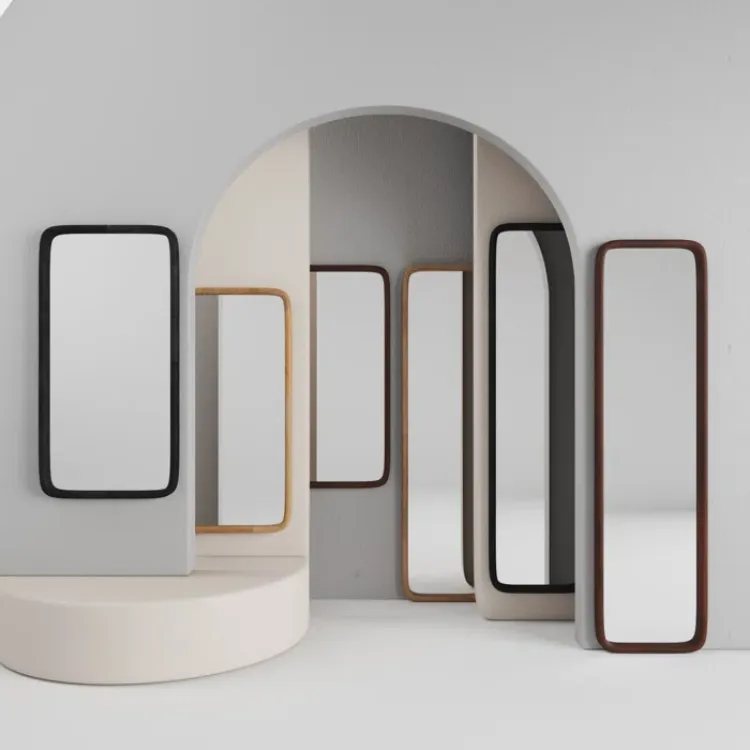 Aisja Rectangle Wood Wall Mirror