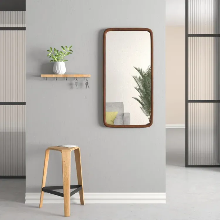 Aisja Rectangle Wood Wall Mirror