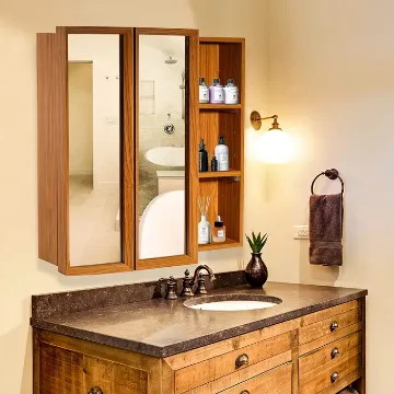 Ancelmo Surface Mount Frameless 2 Door Medicine Cabinet Ancelmo Surface Mount Frameless 2 Door Medicine Cabinet