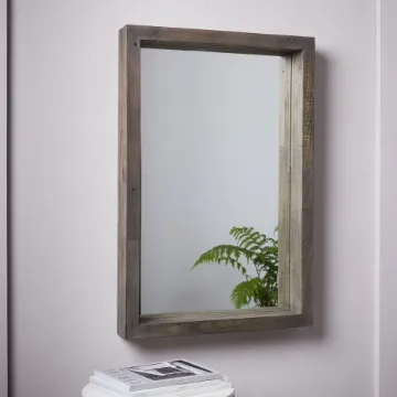 Caram Rectangle Wall Mirror with Wooden Frame Caram Rectangle Wall Mirror with Wooden Frame