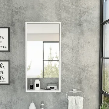 Modesto Modern Minimal Mirrored Medicine Cabinet with Open Shelf & 2 Interior Shelves Modesto Modern Minimal Mirrored Medicine Cabinet with Open Shelf & 2 Interior Shelves