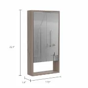 Modesto Modern Minimal Mirrored Medicine Cabinet with Open Shelf & 2 Interior Shelves