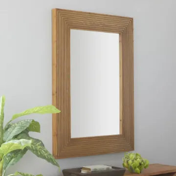 DecMode Rectangle Wall Mirror Brown DecMode Rectangle Wall Mirror Brown