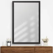 Geneva Black Framed Wall Mirror  Rectangular Vanity Mirror