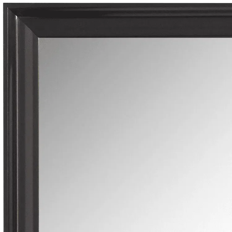 Geneva Black Framed Wall Mirror  Rectangular Vanity Mirror