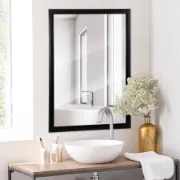 HomGarden Rectangle Modern Wall Mirror Black Bathroom Vanity Mirror