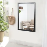 HomGarden Rectangle Modern Wall Mirror Black Bathroom Vanity Mirror