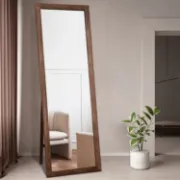 BEAUTYPEAK Full Length Mirror Wood Frame Floor Mirror Standing Mirror