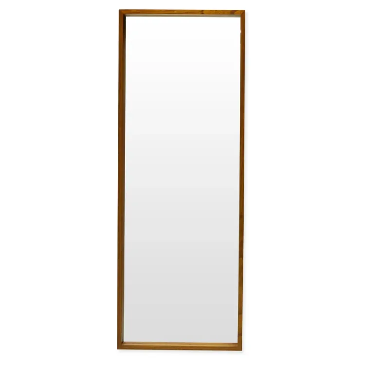 Brown Rectangle Wood Leaner Mirror 