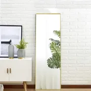 Floor Mirror Free Standing Dressing Mirror with Black Aluminum Alloy Frame