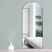 CONGUILIAO Full Length Mirror Arch Mirror Arched Floor Mirror Black Mirror leaner