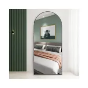 CONGUILIAO Full Length Mirror Arch Mirror Arched Floor Mirror Black Mirror leaner