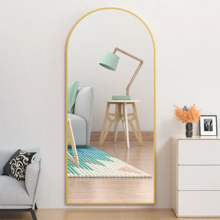 CONGUILIAO Full Length Mirror Arch Mirror Arched Floor Mirror Black Mirror leaner