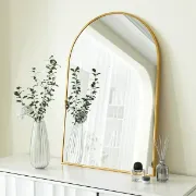 BEAUTYPEAK Wall Mounted Mirror, Bathroom Mirror, Black Vanity Wall Mirror w Metal Frame