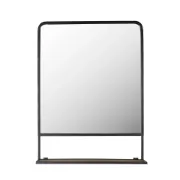 Better Homes & Gardens Industrial Metal Vanity Wall Mirror with Foldable Wood