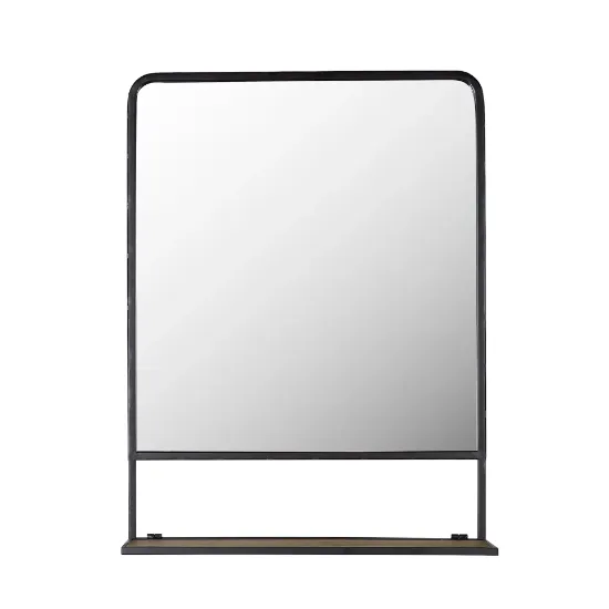 Better Homes & Gardens Industrial Metal Vanity Wall Mirror with Foldable Wood
