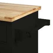 43 Wide Rolling Kitchen Island with Solid Wood Top