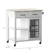 Amata 32'' Wide Rolling Kitchen Cart