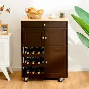 26.5'' Wide Rolling Kitchen Island with Solid Wood Top