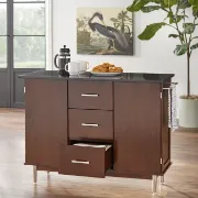 Stickley Vaughn Midcentury Kitchen Island with Granite Top