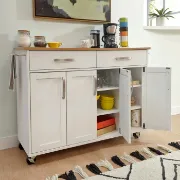 Moretown Wide Rolling Kitchen Cart