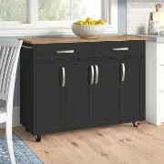 Moretown Wide Rolling Kitchen Cart