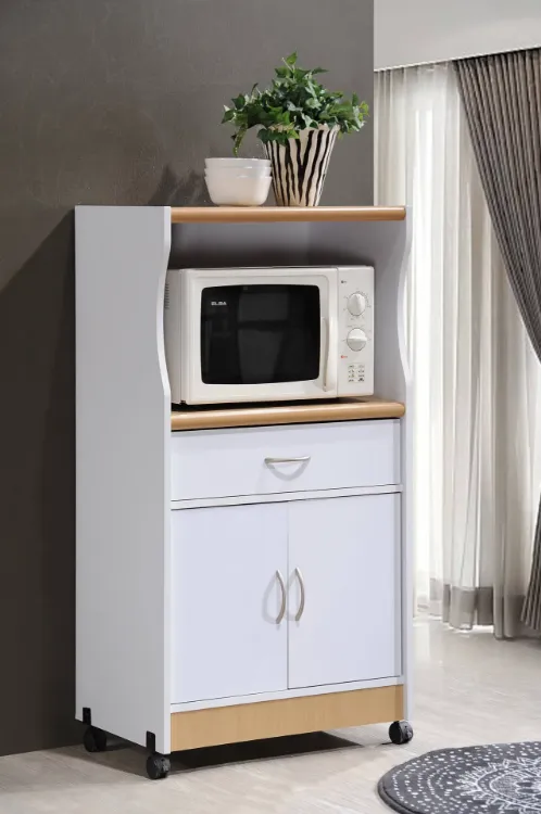 SIMIN Microwave Kitchen Cart, White