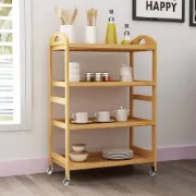 Soges 4-Tier Kitchen Storage Shelf Rolling Kitchen Cart Movable Storage