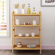 Soges 4-Tier Kitchen Storage Shelf Rolling Kitchen Cart Movable Storage