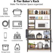 Tribesigns Baker's Rack, Kitchen Microwave Stand with Storage Shelves