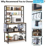 Tribesigns Baker's Rack, Kitchen Microwave Stand with Storage Shelves