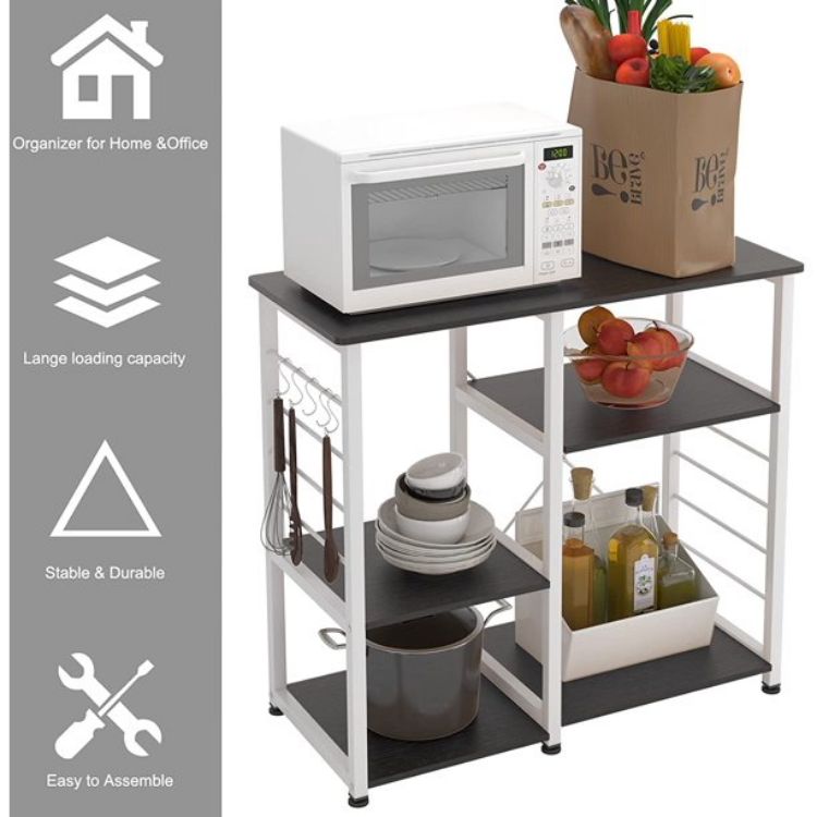 SogesPower 3-Tier Baker Rack Multi-layers Kitchen Rack Microwave Stand