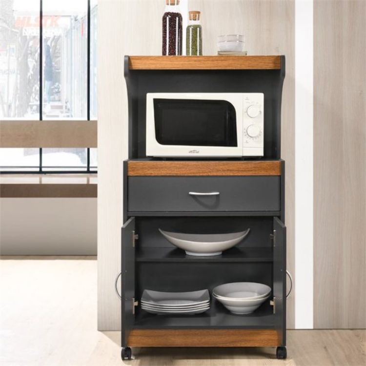 Picture of Masse Microwave Kitchen Cart with Open Storage
