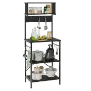 Bestier Industrial 60 inch 5 Tier Kitchen Baker's Rack with Hooks Black