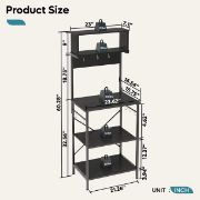 Bestier Industrial 60 inch 5 Tier Kitchen Baker's Rack with Hooks Black