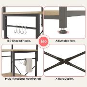 Bestier Industrial 60 inch 5 Tier Kitchen Baker's Rack with Hooks Black