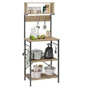 Bestier Industrial 60 inch 5 Tier Kitchen Baker's Rack with Hooks Black