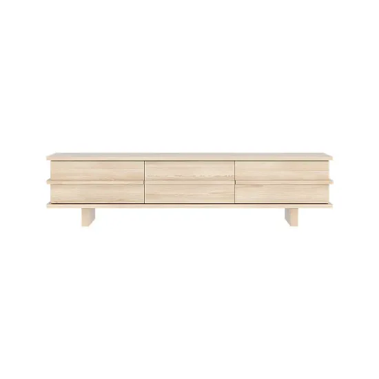 Rectangle Wood TV Stand in Nature Media Console with 3 Drawers