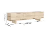 Rectangle Wood TV Stand in Nature Media Console with 3 Drawers