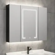 Modern Wall-mounted LED Lighted Bathroom Medicine Cabinet Vanity Mirror with Storage