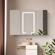 Modern Wall-mounted LED Lighted Bathroom Medicine Cabinet Vanity Mirror with Storage