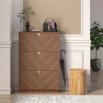 Capet Walnut Narrow Shoe Storage Cabinet with Flip Down Large Capacity up to 20 Pairs Capet Walnut Narrow Shoe Storage Cabinet with Flip Down Large Capacity up to 20 Pairs