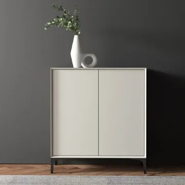 Nordic Minimalist Off White Wooden Shoe Cabinet with 2-Door 8-Shelf Nordic Minimalist Off White Wooden Shoe Cabinet with 2-Door 8-Shelf