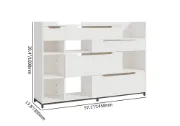 Nordic White Shoe Storage Cabinet with 7 Shelves 5 Drawers Entryway Shoe Storage