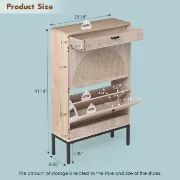 12 Pairs Manufactured Wood Shoe Storage Cabinet