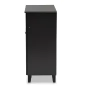 Dark Gray 12 Pairs Manufactured Wood Shoe Storage Cabinet